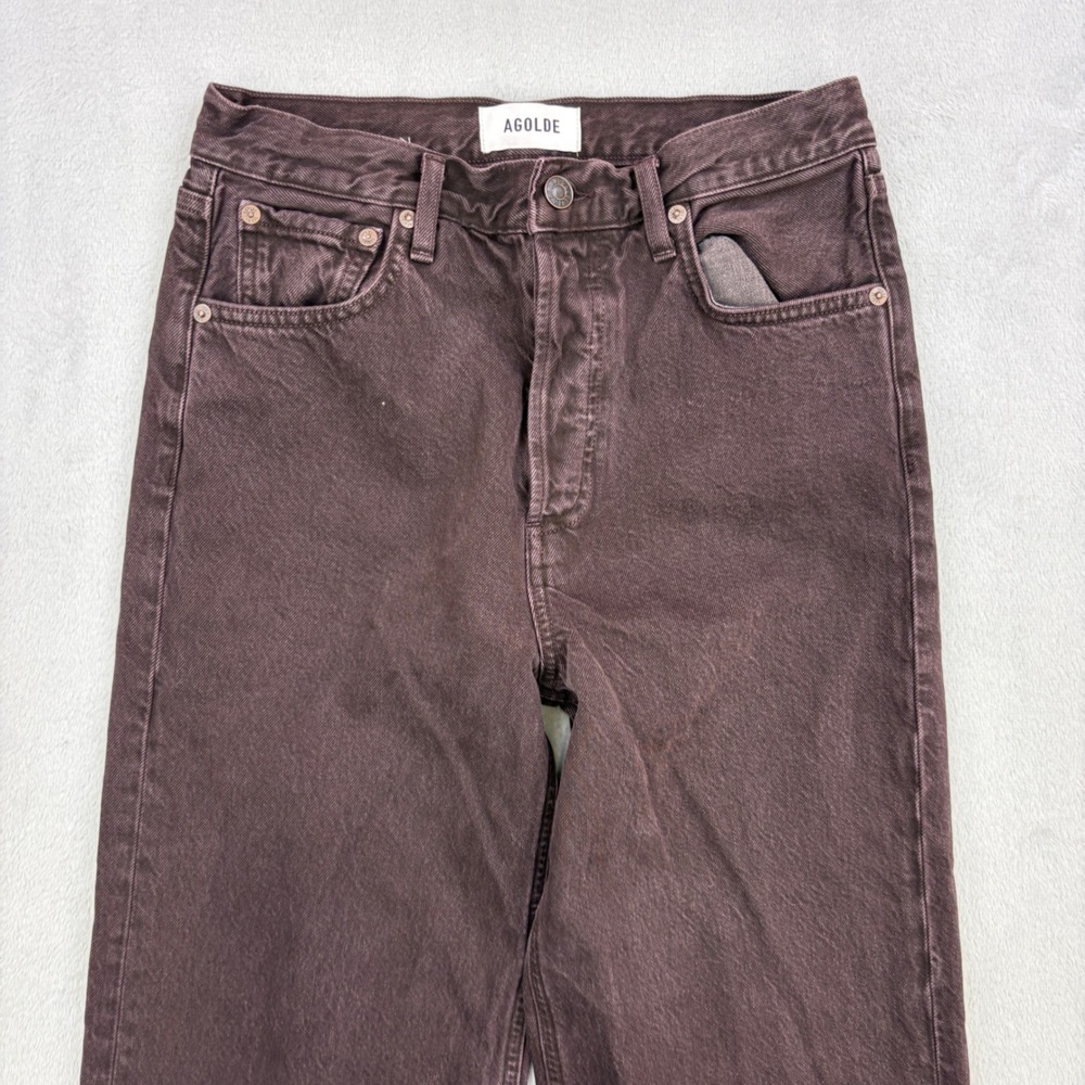 AGOLDE Jeans Womens 26x28 Brown Wide Leg High Rise Relaxed Denim Baggy - Picture 2 of 13